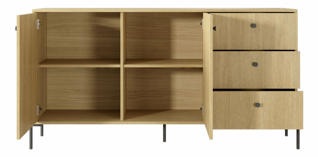 Comodă Scandia 2D3S (Stejar scandi + jedlička scandi)