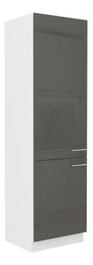 Potravinová kuchynská skrinka pre chladničku Lavera 60 LO-210 2F (korpus: biela + front: lesk sivý)