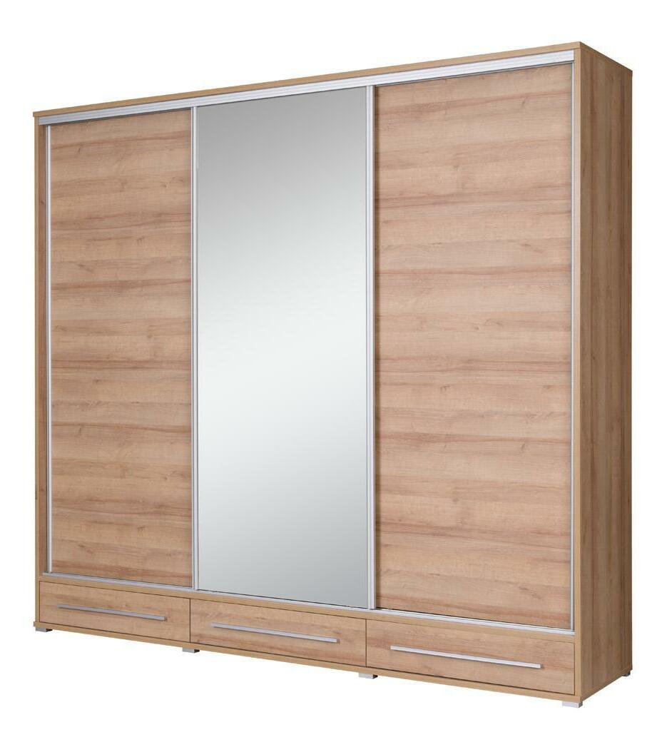 Ruhásszekrény tolóajtókkal Hajoresta 1 (riviera tölgy) (tükörrel)