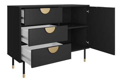 Komoda Tivaso 1D3SZ (čierna + zlatá) 
