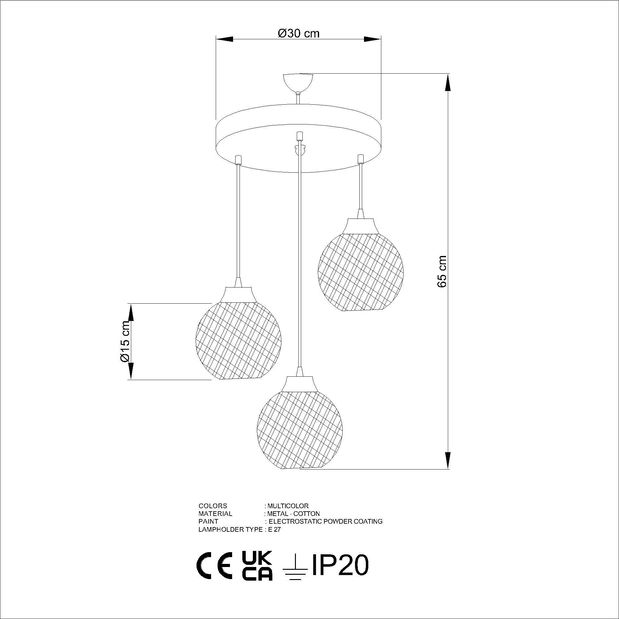 Stropné svietidlo Ballterata 1 (viacfarebné)