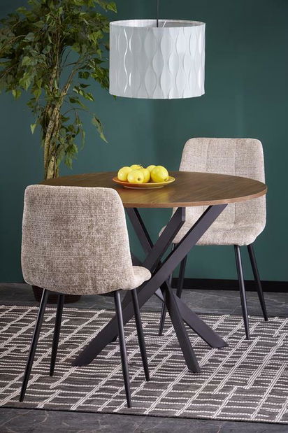 Étkezőasztal Edgaro (dió + fekete) (4 személy számára)