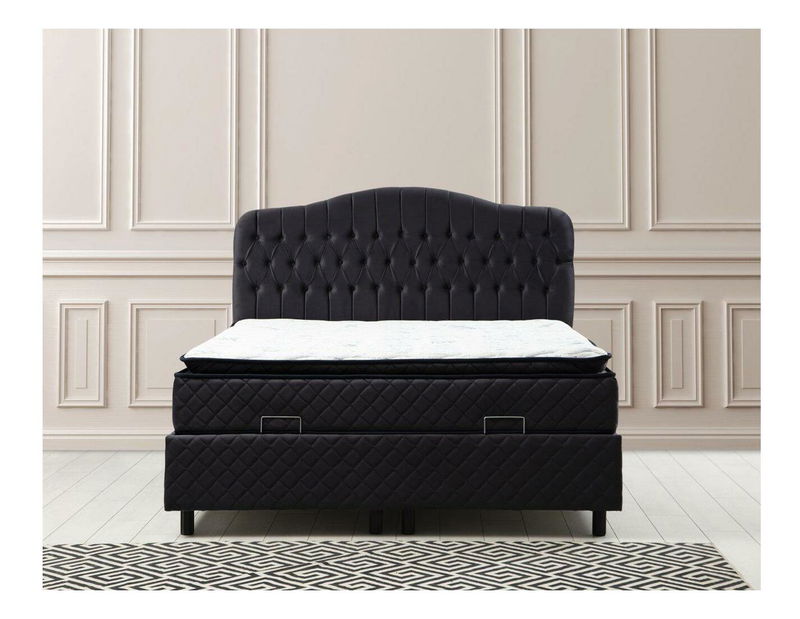 Boxspring posteľ 140 cm Vassilium (antracit)