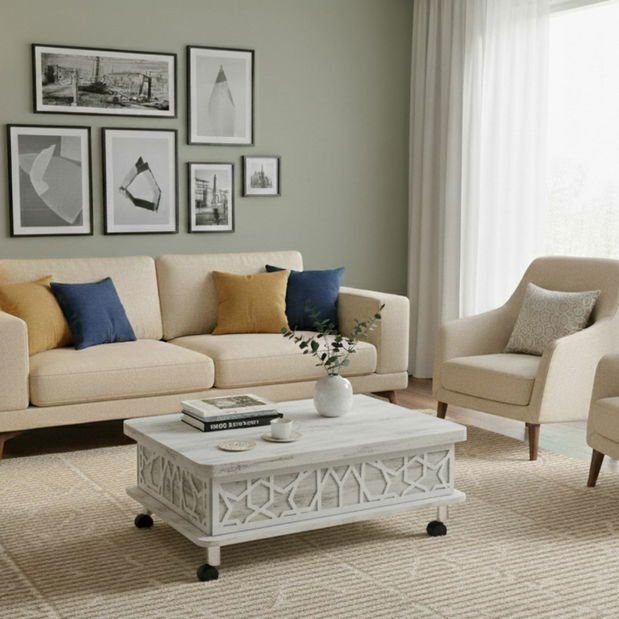 Konferenčný stolík Adat (Biela)