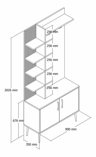 Mobilier hol Valery 2 (alb + auriu)