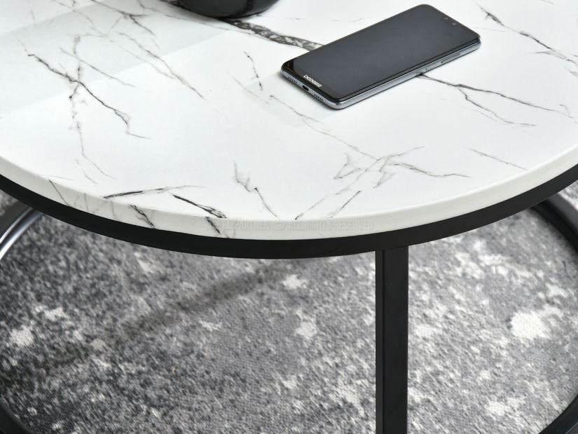 Măsuță de cafea Kolja Stolik S (alb + negru)