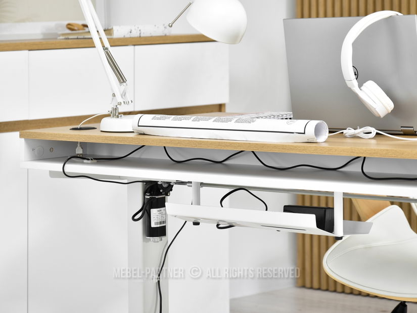 PC asztal Osto 120 (fehér tölgy + fekete)