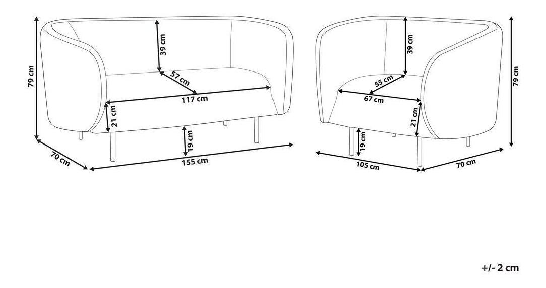 Ülőgarnitúra 2+1 Leon (fehér)