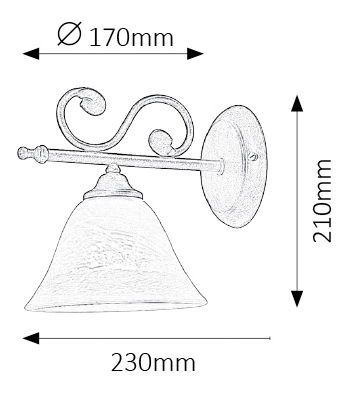 Iluminat de perete Dorothea 7771 (mat negru + sticlă pietroasă)