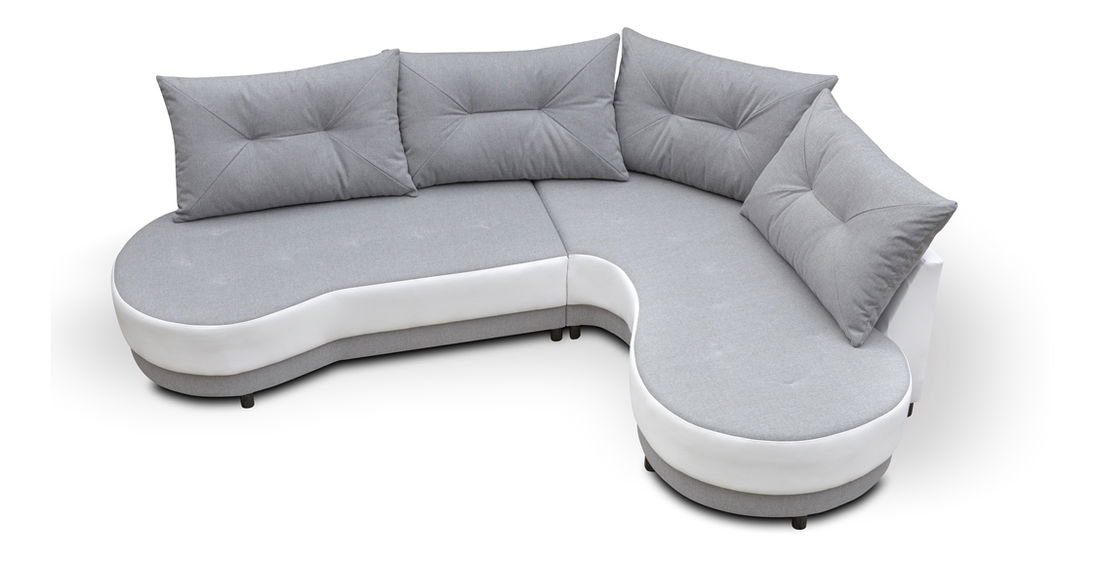 Rohová sedačka Adam (svetlosivá + biela) (P)