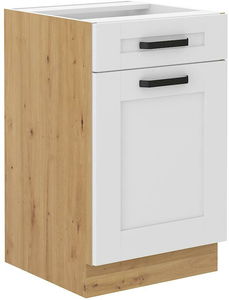 Dolná kuchynská skrinka Lucid 50 D 1F 1S BB (korpus: dub artisan + front: mdf biela)