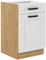 Dolná kuchynská skrinka Lucid 50 D 1F 1S BB (korpus: dub artisan + front: mdf biela)