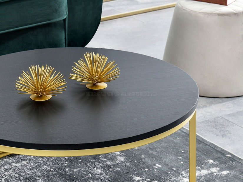 Dohányzóasztal Kolja Stolik Xl (fekete + arany)