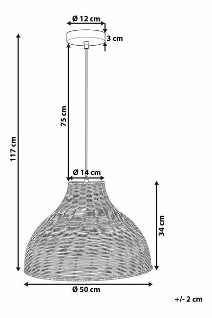 Závesná lampa MOLI (svetlé drevo)