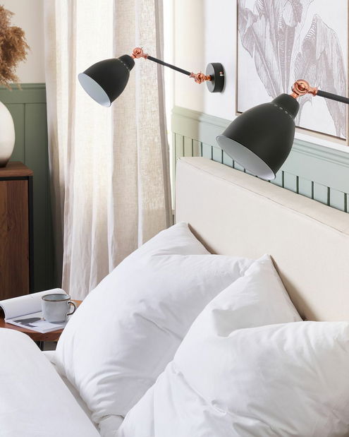 Set 2 ks. nástenných lámp MISSOURI (kov) (čierna)