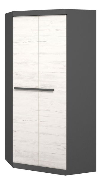 Rohová šatníková skriňa Trent