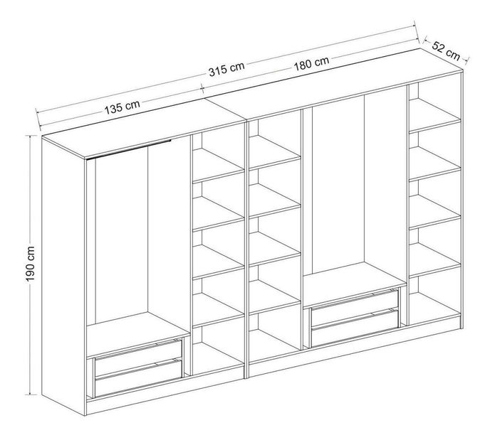 Ruhásszekrény Kalia 3823 (fehér)