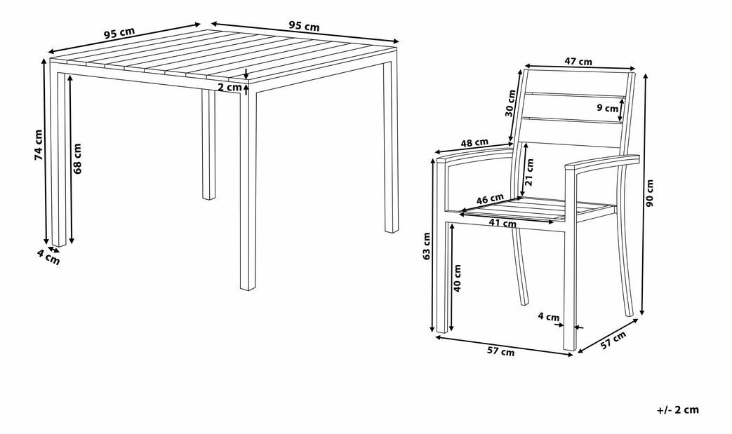 Set de masă pentru grădină Pronto (gri)