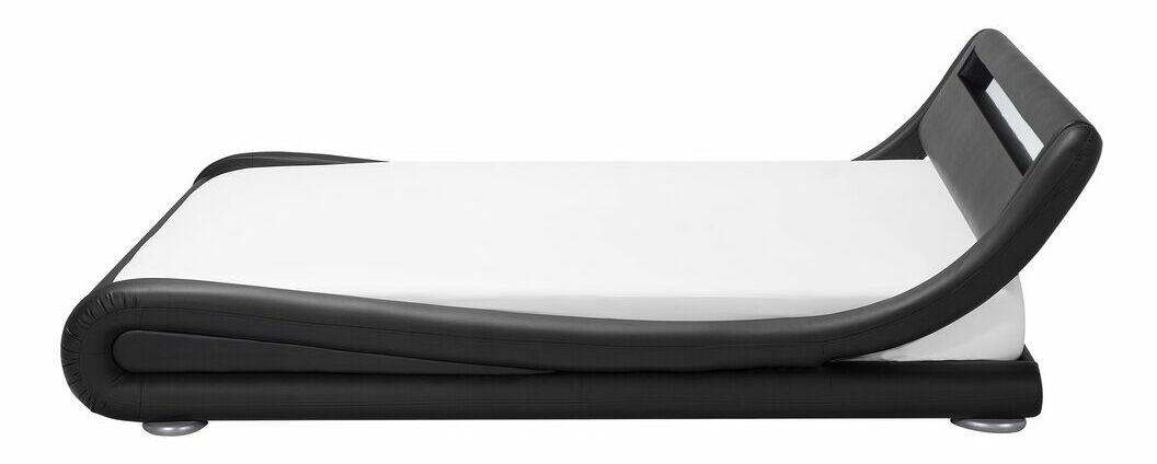 Manželská vodná posteľ 160 cm Anais (čierna) (s roštom a matracom)