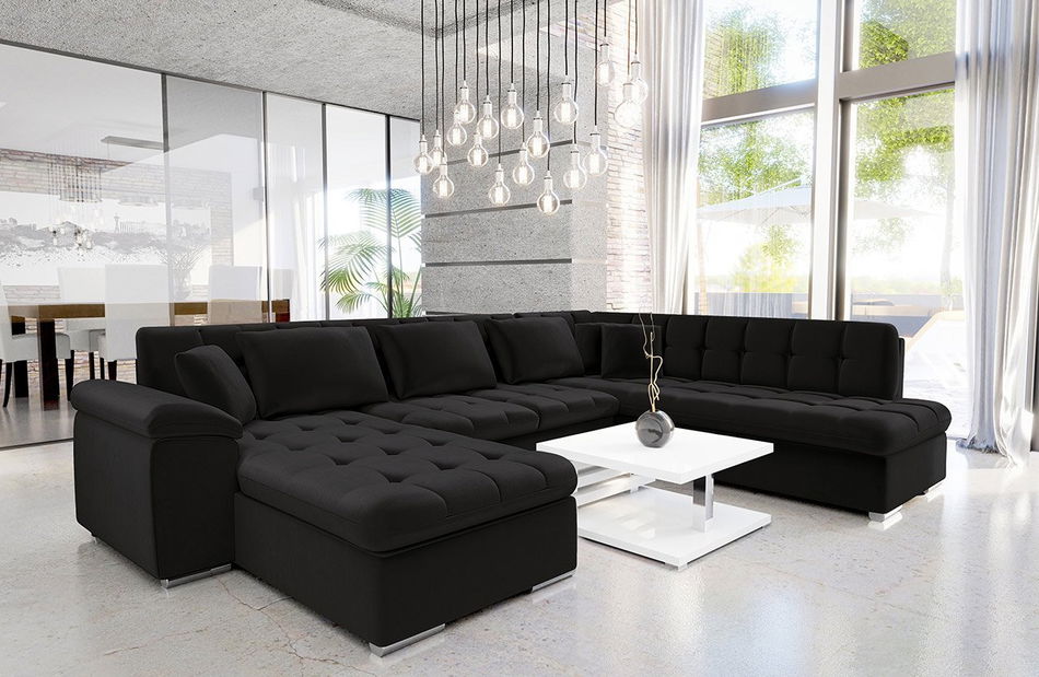 Sarok ülőgarnitúra Talia (fekete)
