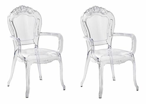 Set 2 buc. scaune de sufragerie VITTON II (transparent)