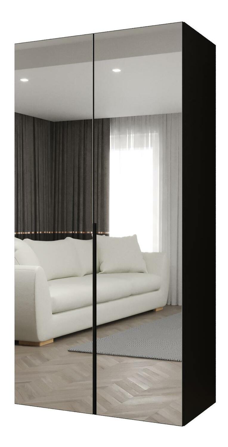 Dulap de haine 100 cm Alice 3 (Negru + Negru)