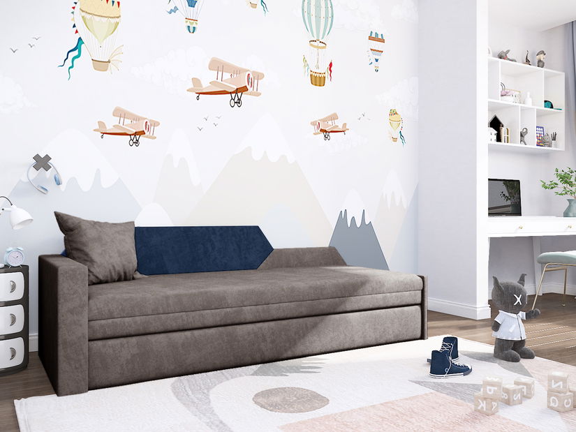 Sofa Weranna (smeđa + tamnoplava) (L)