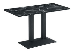 Masă sufragerie Rahola 2 (negru marmură + negru) (pentru 4 persoane)