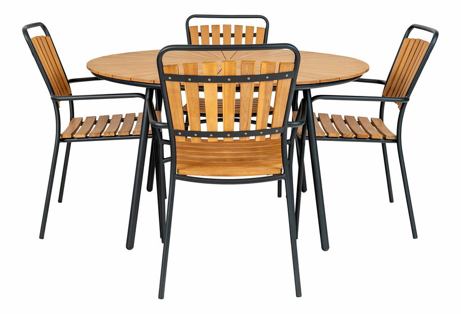 Záhradný stôl Canvoria 5 (prírodná + čierna)