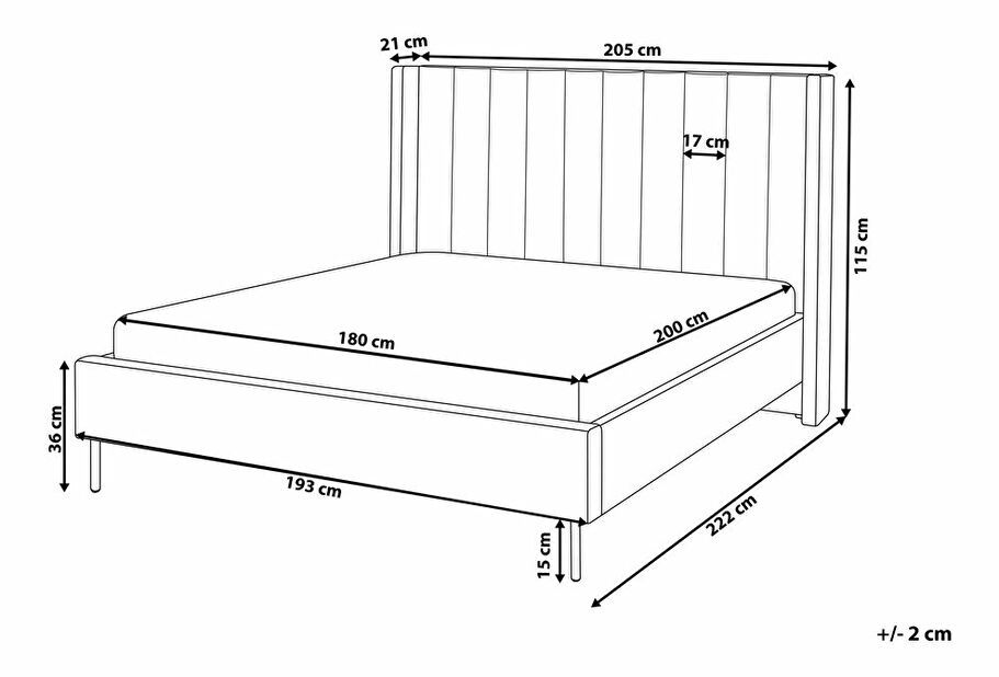 Franciaágy 200 cm Clinton Comfort (bézs) (ágyráccsal és matraccal, és tárolóhellyel)