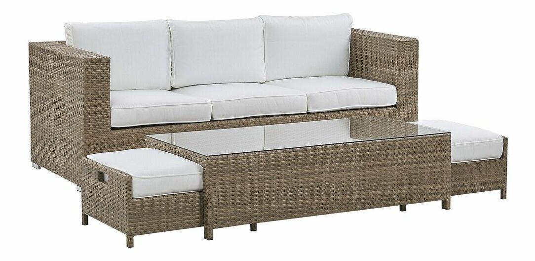 Záhradný set BELLEN (biela) (pre 3 osoby)