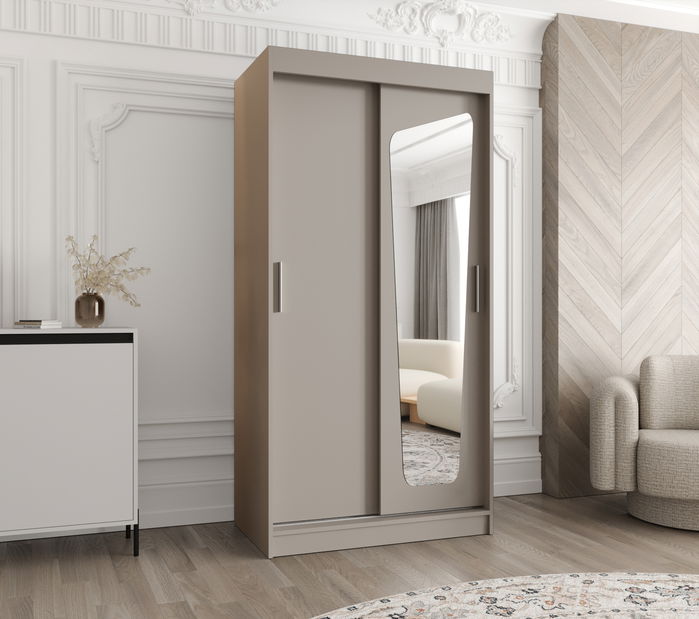 Šatníková skriňa 100 cm Mokka (kašmír)