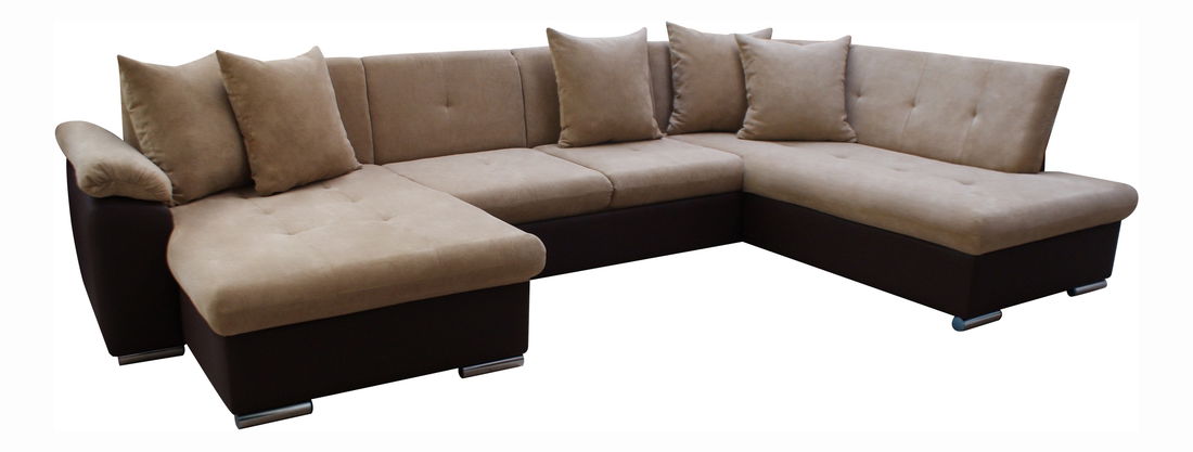 Rohová sedačka U Bardolino (svetlohnedá + hnedá) (P)