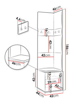 Mobilier hol Tovenaz XXI (alb + mentă)