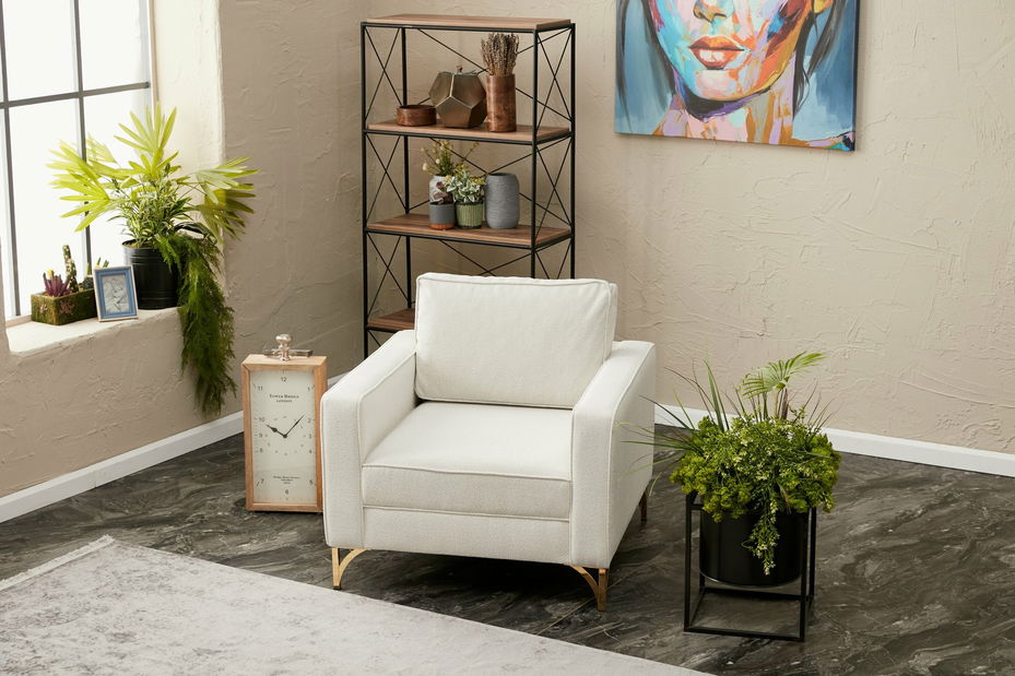 Fotoliu Benu (Crem + Auriu)