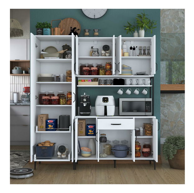 Konyhaszekrény szett Jenaretta 33 (fehér + fekete)