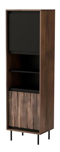 Policová skriňa Sting W1 (orech + čierna)