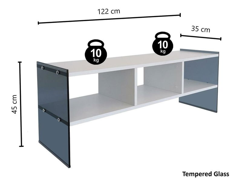 TV stolić/ormarić Vamebo 7 (bijela + siva)