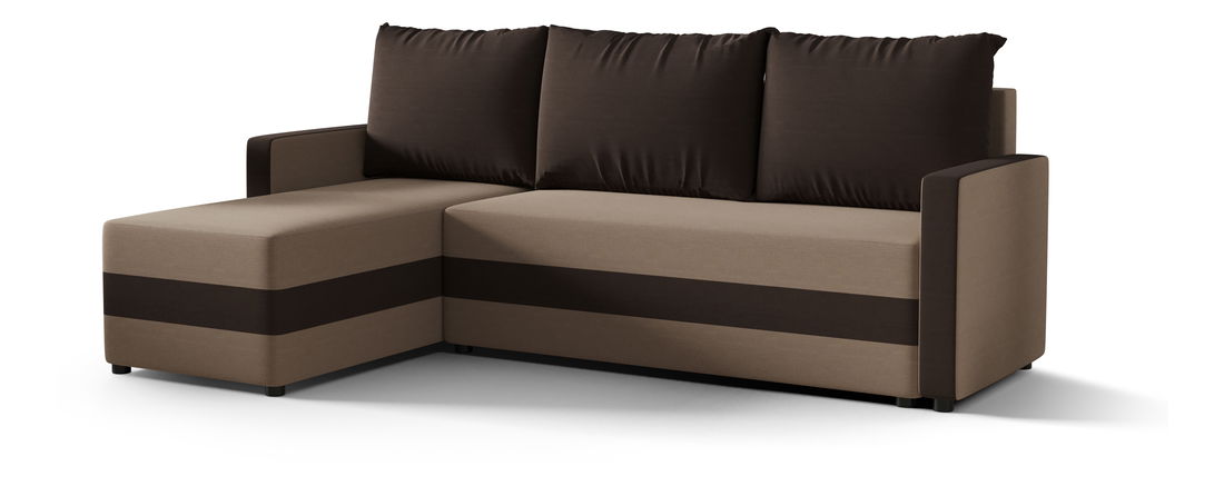 Rohová sedacia súprava Pure Bis (tmavohnedá + béžová) (L)