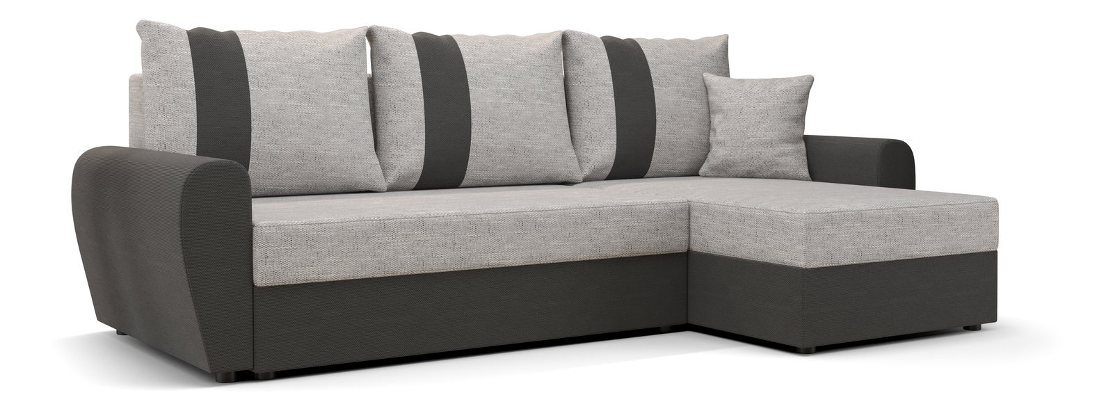 Kutna garnitura Daven L (bijela + siva) (D)