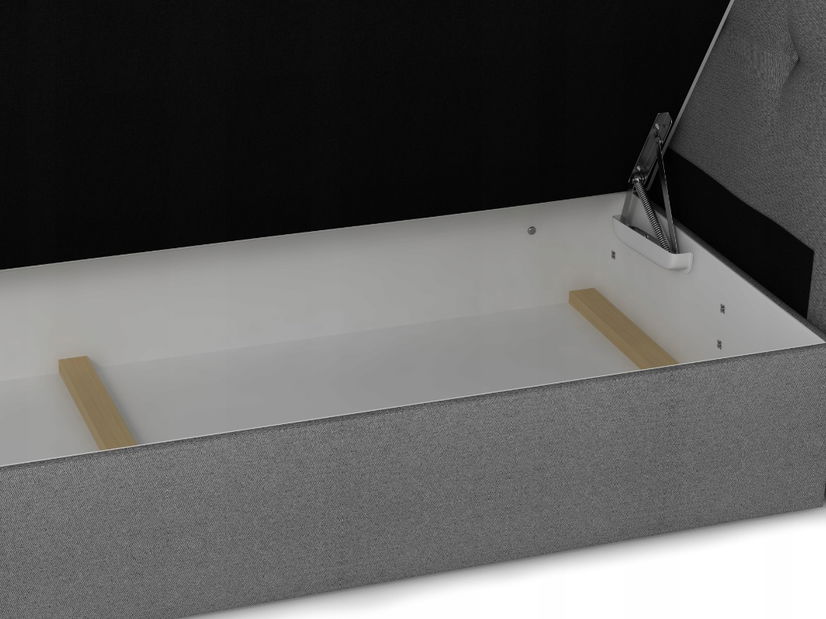 Manželská posteľ Boxspring 140x200 cm Waller (sivá) (s roštom a matracom)