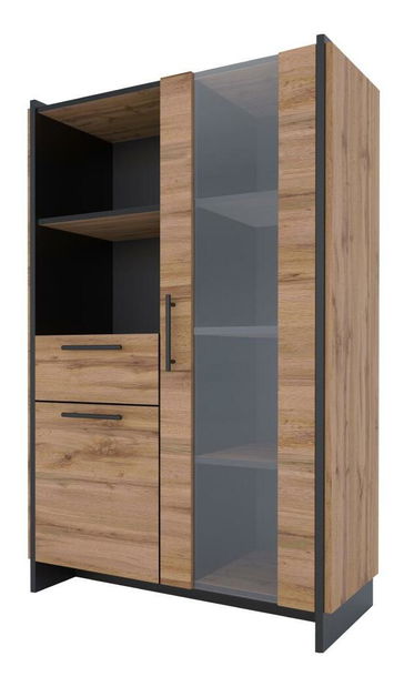 Vitrina Adivinaba 2 (hrast wotan + crna) 