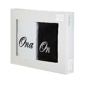 Set ručnika 70x140 cm Couple (bijela + crna)