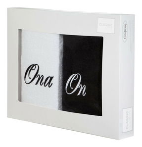 Set ručnika 70x140 cm Couple (bijela + crna)