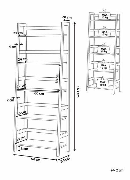 Regál Cowra 5P (svetlé drevo)
