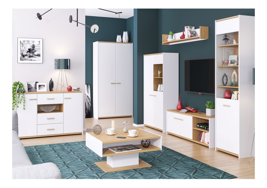 Masă de sufragerie extensibilă (pentru 6 8 persoane) Mebel Bos Andre (alb mat)