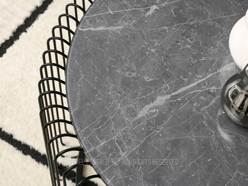 Konferenčný stolík Nils Xl (sivý mramor + čierna)