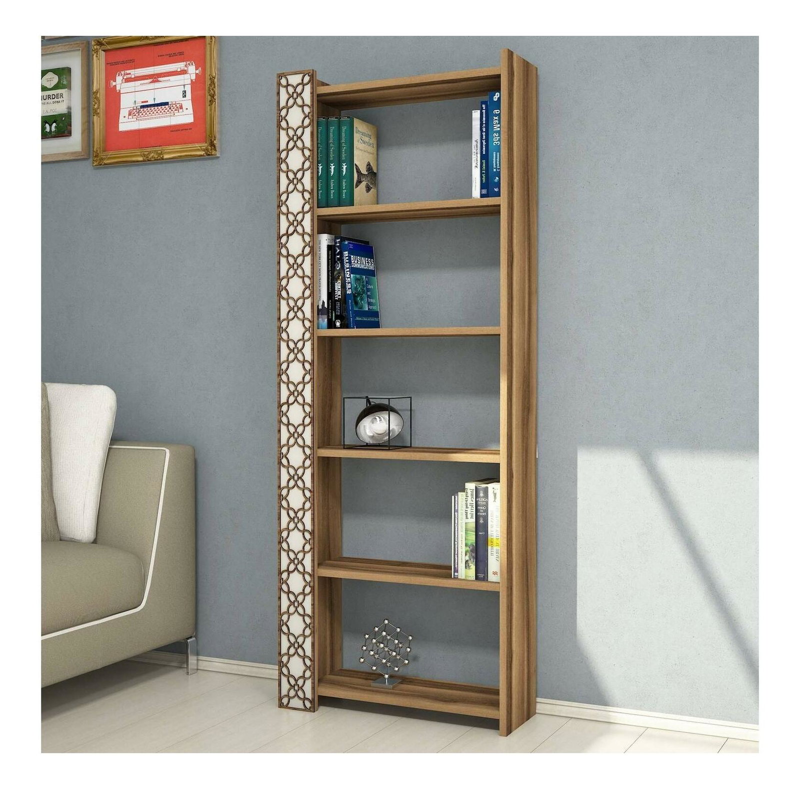 Regál Clementine 1 (orech + krémová)