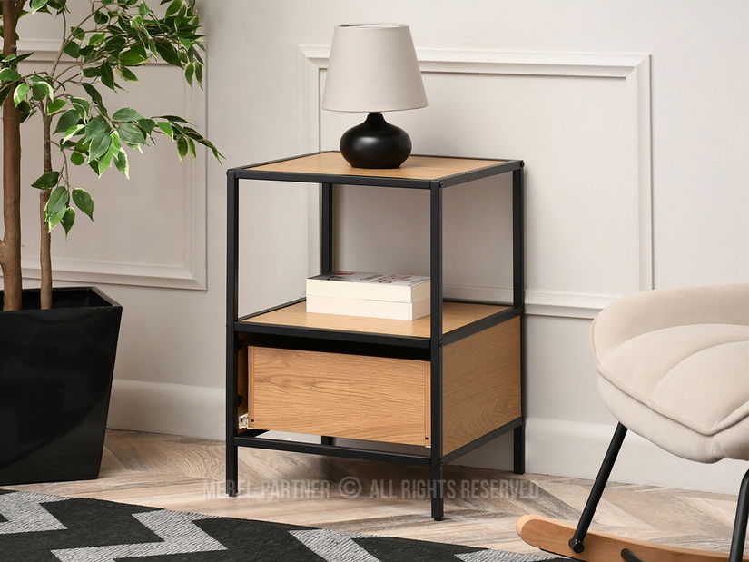 Noptieră Soren Ns (stejar + negru)