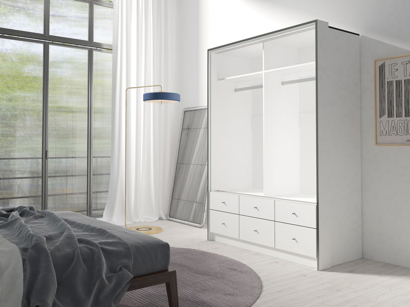 Šatníková skriňa Narcius (biela)